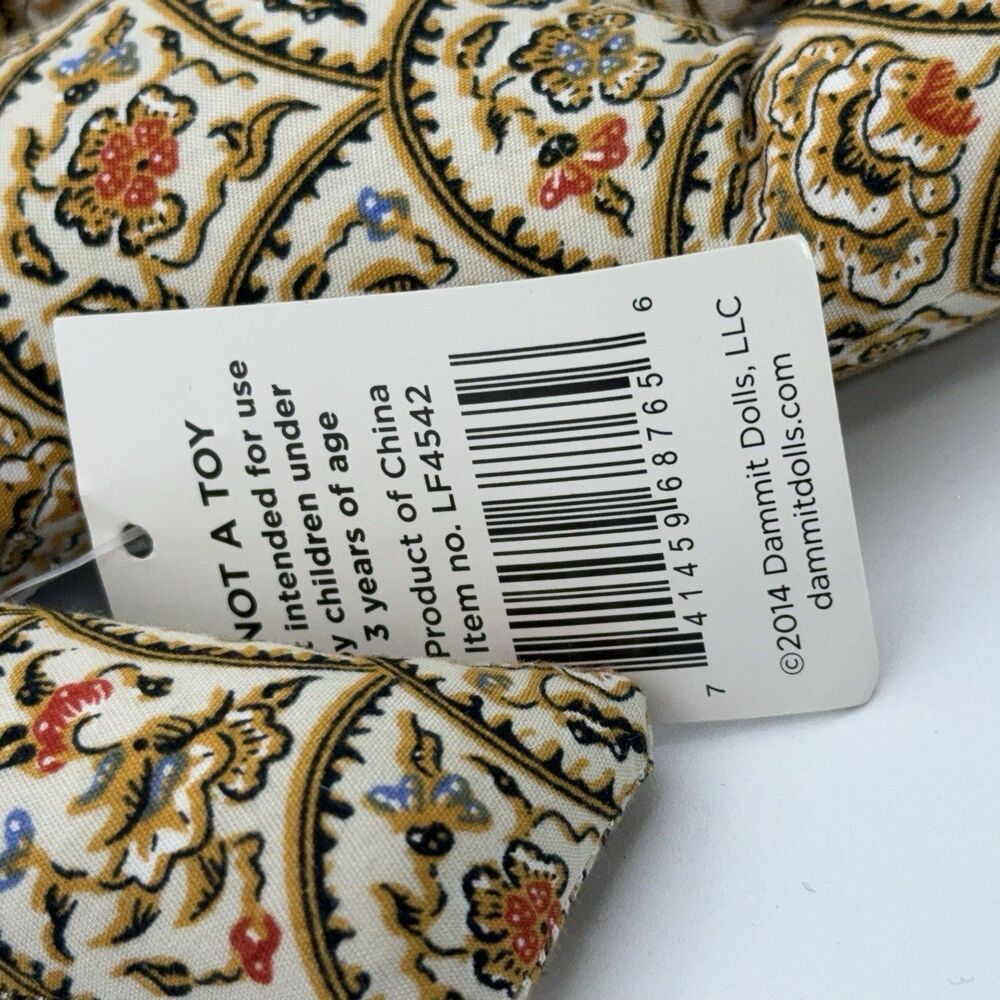 Dammit Doll Stress Relief Gag Gift Plush Paisley Floral Pattern New With Tags - Picture 11 of 11